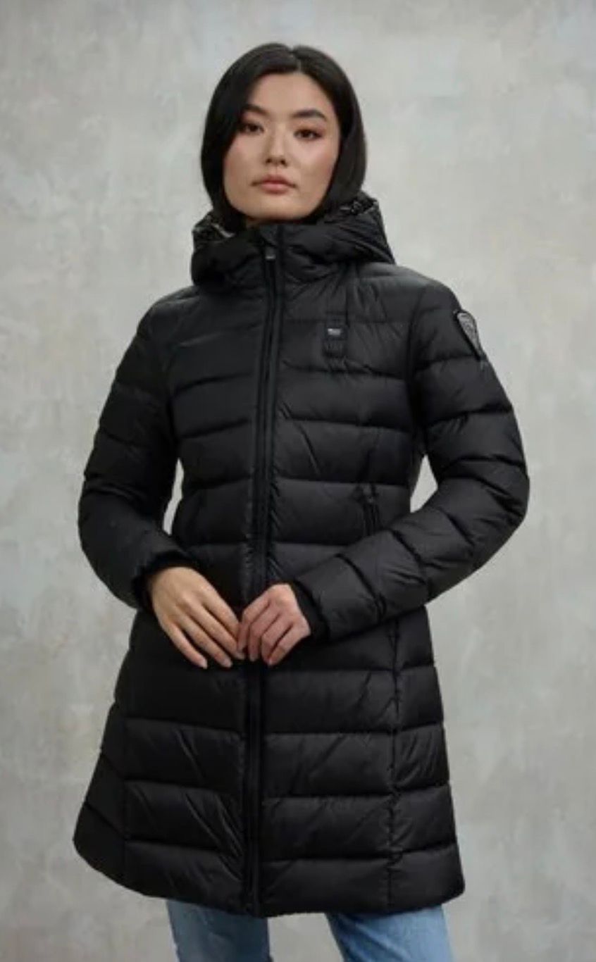 PIUMINO LUNGO A RIGHE AGNES NERO