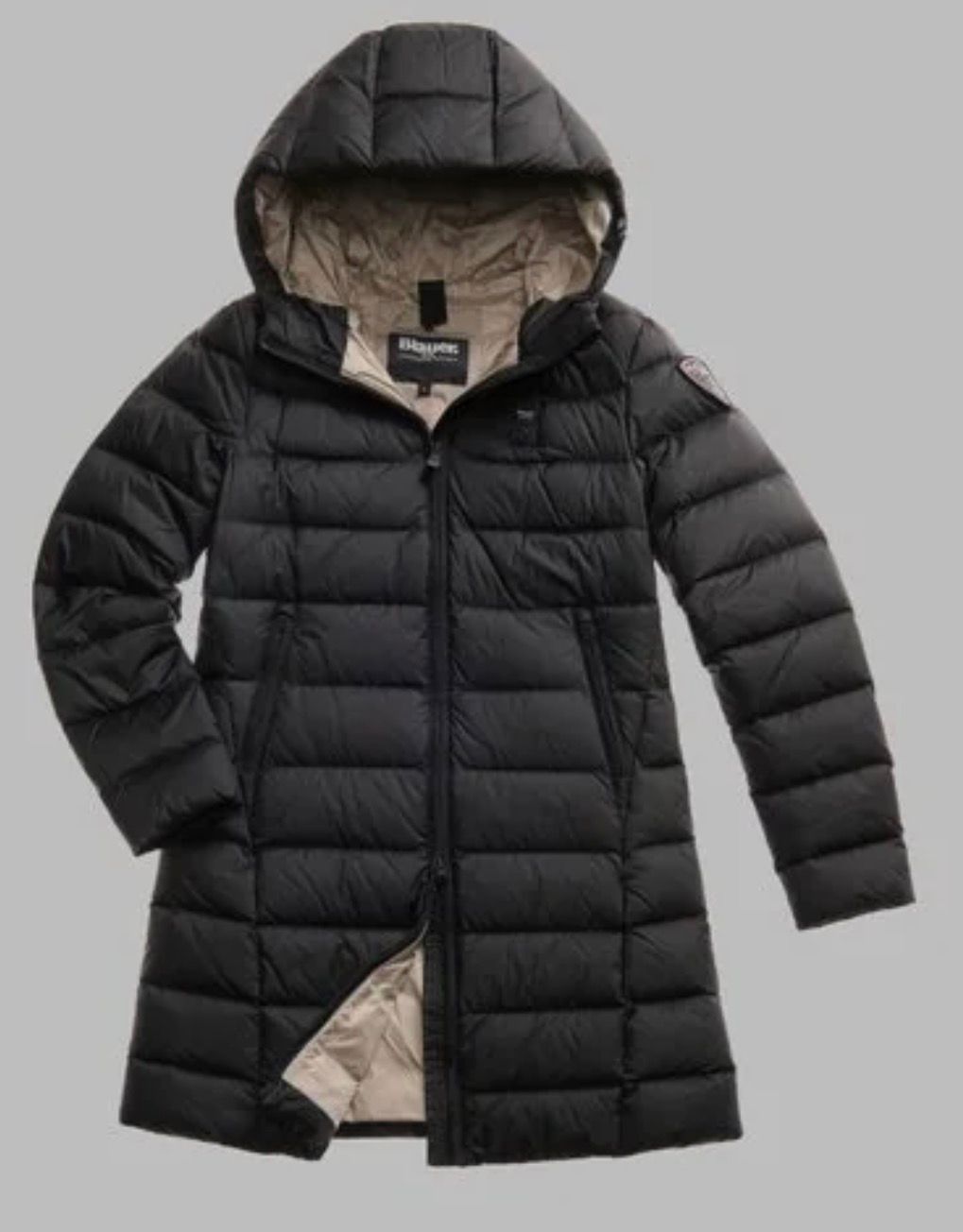 PIUMINO LUNGO A RIGHE AGNES NERO