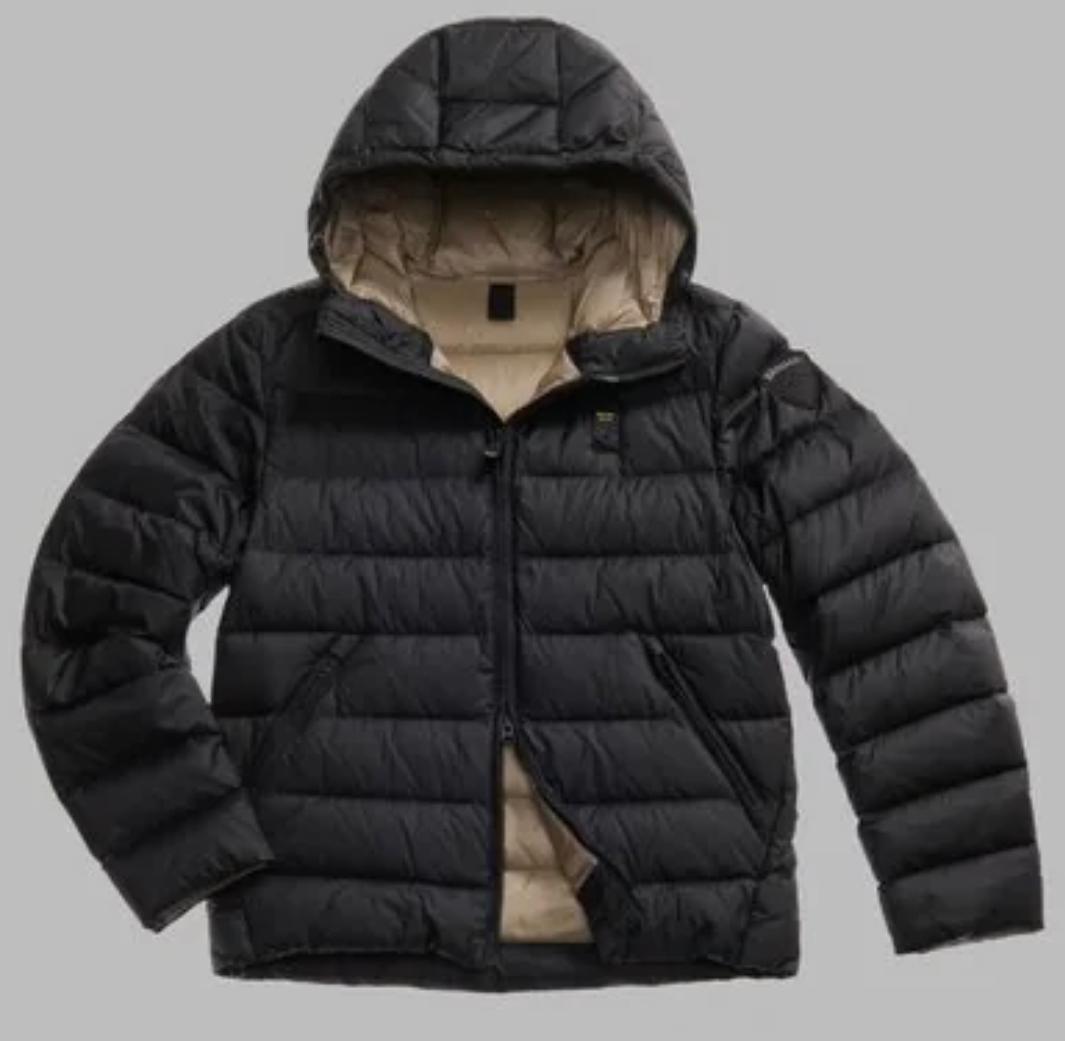 PIUMINO CON CAPPUCCIO ACTON NERO