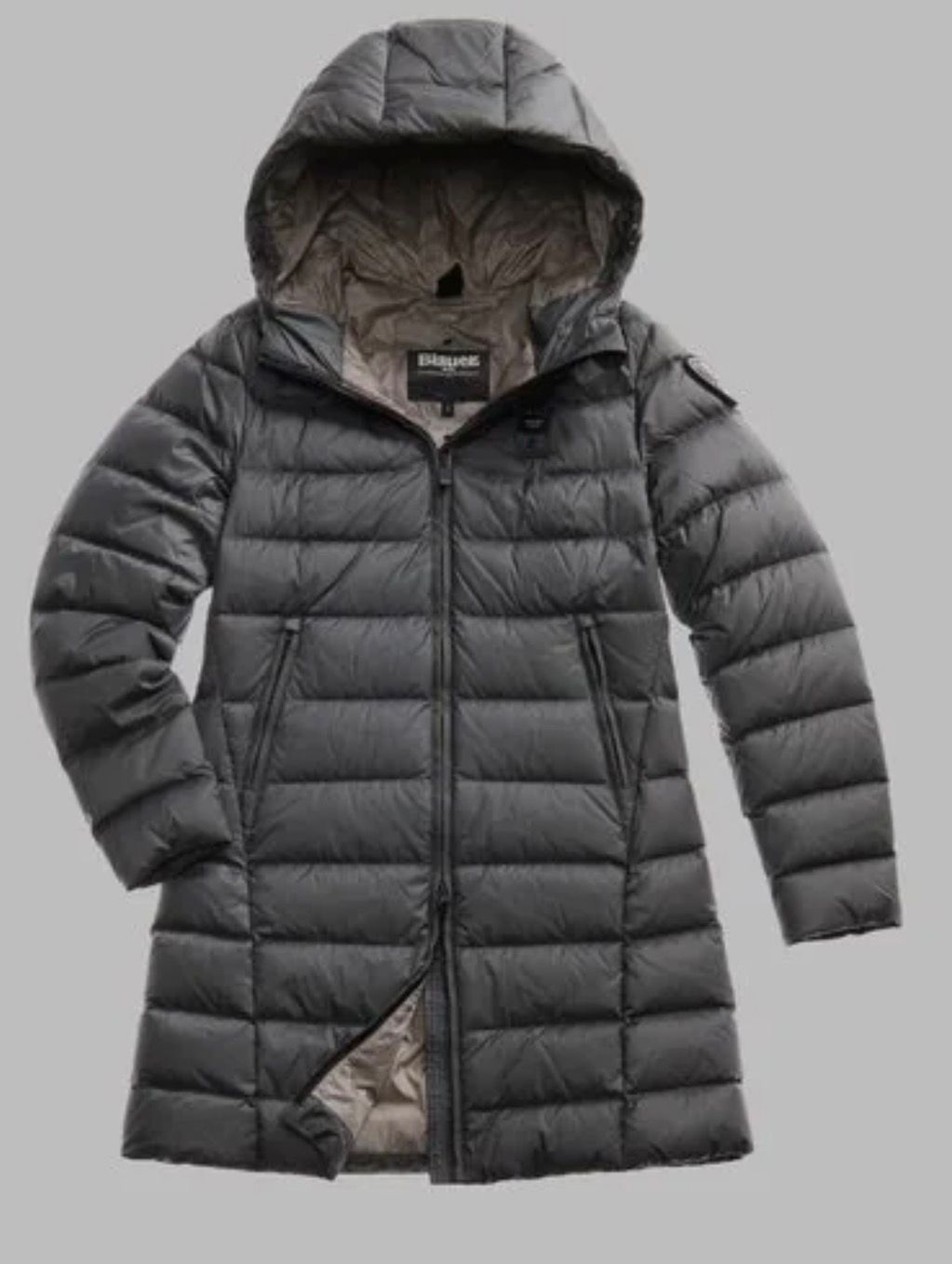 PIUMINO LUNGO A RIGHE AGNES GRIGIO